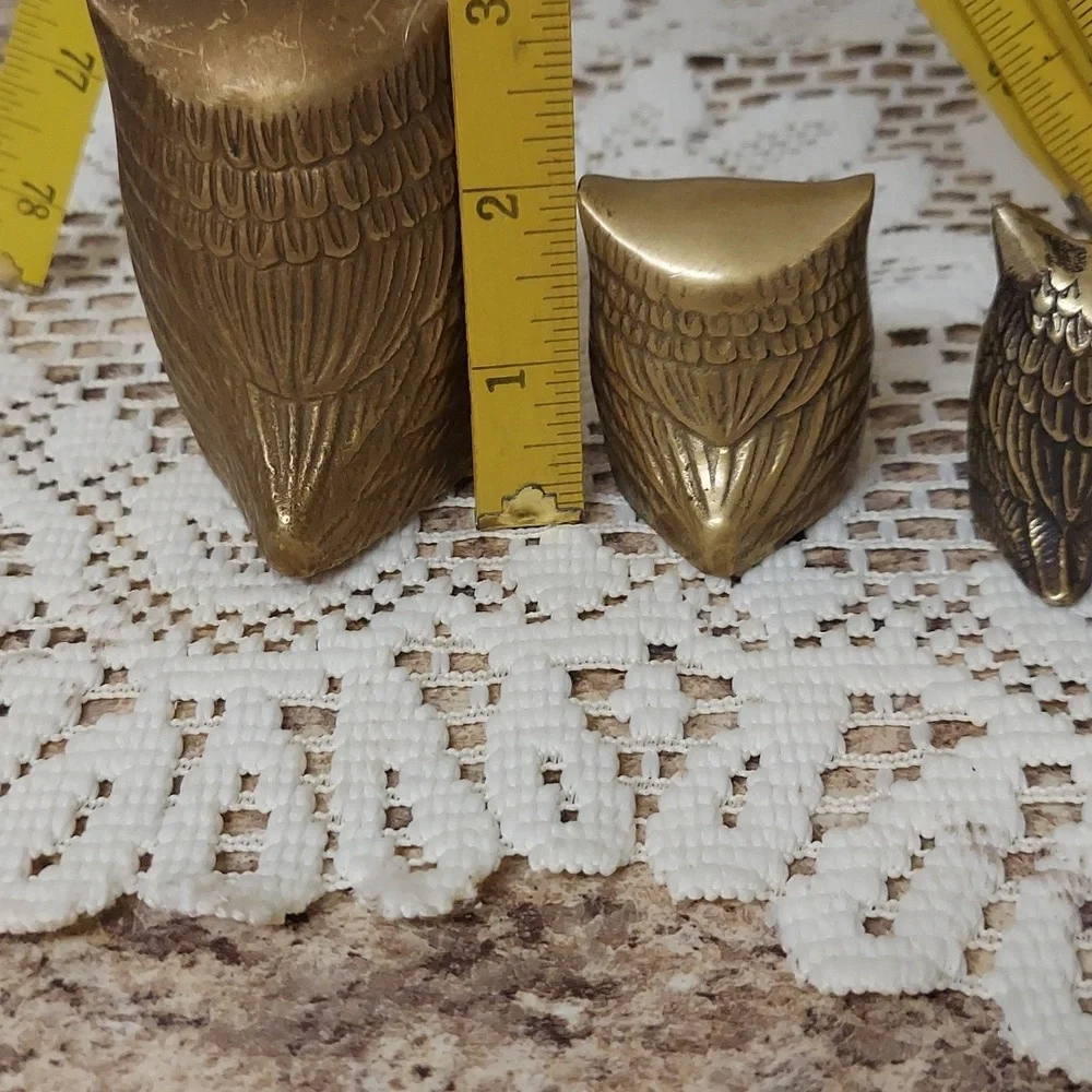 Bronze owl trio